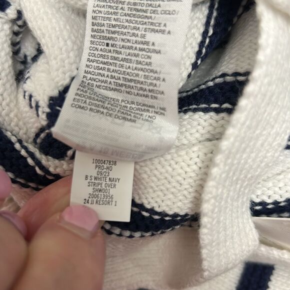 Janie and Jack 100047838 Navy and white Baby Striped Sweater Overall size 12-18 - Picture 10 of 10